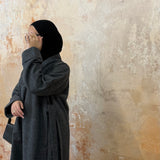 Dark Grey Wrap Abaya