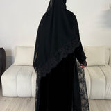 Wisteria Velvet - Side Contrast abaya
