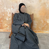 Dark Grey Wrap Abaya