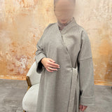 Plush Grey Wrap Abaya