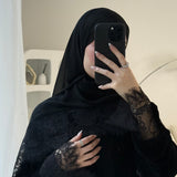 Wisteria Velvet - Side Contrast abaya