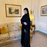 Wisteria Velvet - Side Contrast abaya