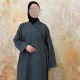 Dark Grey Wrap Abaya