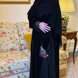 Wisteria Velvet - Side Contrast abaya